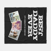 3 fotocollage beste papa ooit gepersonaliseerd fleece deken (Voorkant (Horizontaal))