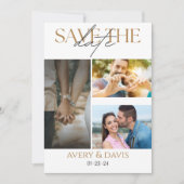 3 Fotocollage bruiloft Bewaar de datum uitnodiging (Voorkant)