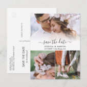 3 Fotocollage bruiloft Save the date Briefkaarten (Voorkant / Achterkant)
