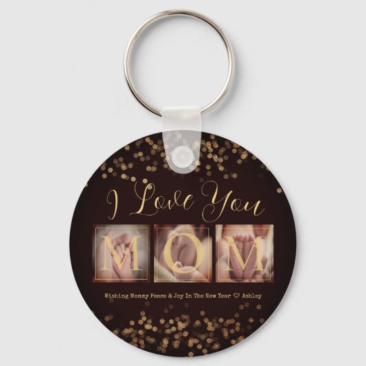 3 Fotocollage-cadeaus voor mam Sleutelhanger (Voorkant)
