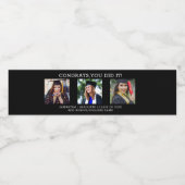 3 Fotocollage Congrats Afstudeerder 20XX Afstudere Waterfles Etiket (Enkel label)