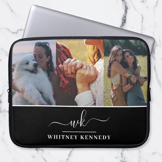 3 Fotocollage Creëer Uw Eigen Monogram Laptop Sleeve (Creator heeft geüpload)