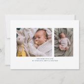 3 Fotocollage Geboorte Stats Moderne Geboorte Aankondiging (Achterkant)