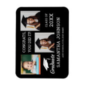 3 Fotocollage Gefeliciteerd Afstudeerder 2025 Zwar Magneet (Verticaal)