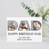 3 Fotocollage Gelukkige Verjaardag Pap Foto Knipse Kaart (Staand voorkant)