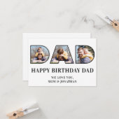 3 Fotocollage Gelukkige Verjaardag Pap Foto Knipse Kaart (Voorkant / Achterkant in situ)