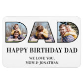 3 Fotocollage Gelukkige Verjaardag Pap Foto Knipse Magneet (Horizontaal)