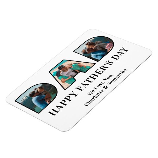 3 Fotocollage Happy Vaderdag Photo Cutout Magneet (Linkerzijde)