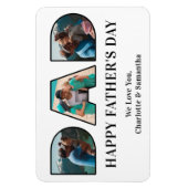 3 Fotocollage Happy Vaderdag Photo Cutout Magneet (Verticaal)