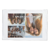 3 Fotocollage met 1 tekstregel Kussensloop (Achterkant)