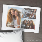 3 Fotocollage met 1 tekstregel Kussensloop
