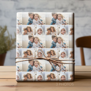 3 Fotocollage met achtergrond in wit Cadeaupapier