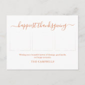 3 Fotocollage Modern Script Thanksgiving Feestdagenkaart (Voorkant)