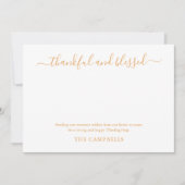 3 Fotocollage Modern Script Thanksgiving Vakantie Feestdagenkaart (Voorkant)