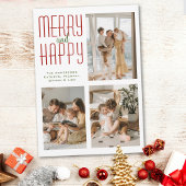 3 Fotocollage Moderne minimalistische kerst Feestdagenkaart