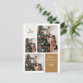 3 Fotocollage Moderne Vrolijke Kerstgroet Feestdagenkaart (Staand voorkant)