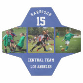 3 Fotocollage Speler Naam en Nummer Team Blauw Voetbal (Enkel)