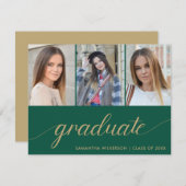 3 Fotocollage Voeg Jouw naam en Afstuderen toe Aankondiging (Voorkant / Achterkant)