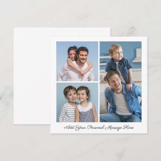 3 Fotocollage Voeg uw eigen Kaart met een groet to (Voorkant / Achterkant)