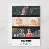 3 Fotocollage Wat een jaar! Familie Feestdagenkaart (Voorkant)