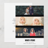 3 Fotocollage Wat een jaar! Familie Feestdagenkaart (Voorkant / Achterkant)