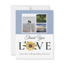 3 Fotocollage Zonnebloem Dusty Blue Wedding