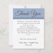 3 Fotocollage Zonnebloem Dusty Blue Wedding Bedankkaart (Achterkant)