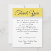 3 Fotocollage Zonnebloem Grijs Geel Bruiloft Bedankkaart (Achterkant)