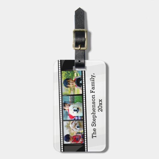 3-Fotofilm gepersonaliseerde foto Bagagelabel (Voorkant verticaal)