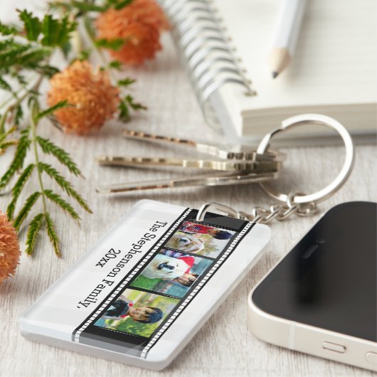 3-Fotofilm gepersonaliseerde foto Sleutelhanger (Voorkant Rechts)