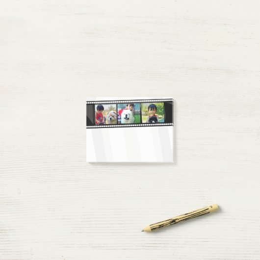 3-Fotofilmpjes gepersonaliseerd fotoplakbiljet Post-it® Notes (Op bureau)