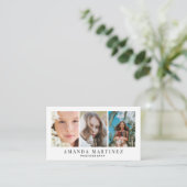 3 Fotografie Wit minimalistisch Visitekaartje (Staand voorkant)