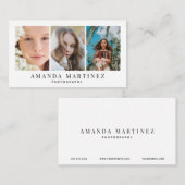 3 Fotografie Wit minimalistisch Visitekaartje (Voorkant / Achterkant)