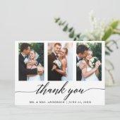 3 Fotokalligrafie bruiloft Bedankkaart (Staand voorkant)