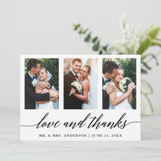 3 Fotokalligrafie Liefde en Bedankt bruiloft (Staand voorkant)