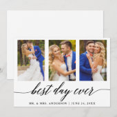 3 Fotokalligrafie Weduwdag Beste dag ooit Bedankkaart (Voorkant / Achterkant)