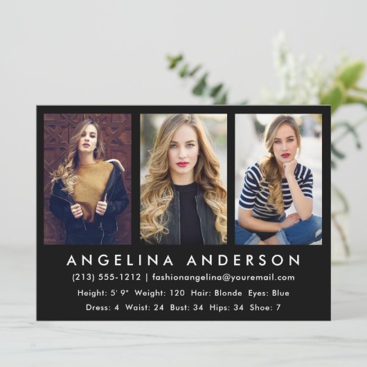 3 Fotomodel Actor Comp Kaart Blk (Staand voorkant)