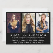 3 Fotomodel Actor Comp Kaart Blk (Voorkant)