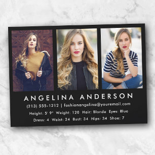 3 Fotomodel Actor Comp Kaart Blk