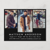 3 Fotomodel Actor Photo Comp Card Briefkaart Blk (Voorkant)