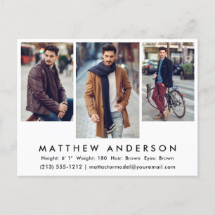 3 Fotomodel Actor Photo Comp Kaart Briefkaart WAT