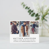 3 Fotomodel Actor Photo Comp Kaart Briefkaart WAT (Staand voorkant)