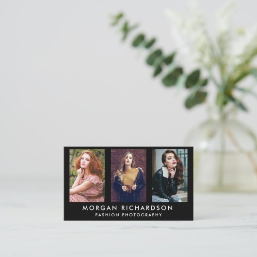 3 Fotomoderne fotograaf Blk Visitekaartje (Staand voorkant)
