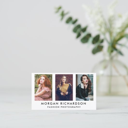 3 Fotomoderne fotograaf Whit Visitekaartje (Staand voorkant)