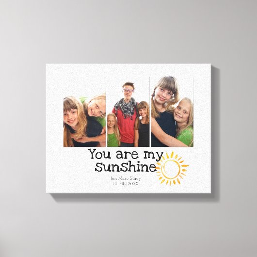 3 Fotoraster Kinder Happy Family Sunny Yellow Quot Canvas Afdruk (Voorkant)