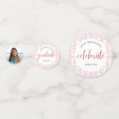3 Fotoroze roze roze roodbruine glitterscript Confetti (Voorkanten)