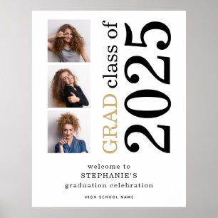 3 foto's 2024 Wit Welkom in Afstuderen Poster