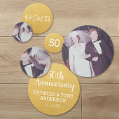 3 Foto's 50th Gold Wedding Jubileum Party Confetti