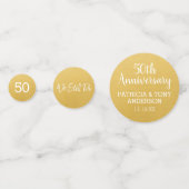 3 Foto's 50th Gold Wedding Jubileum Party Confetti (Achterkanten)