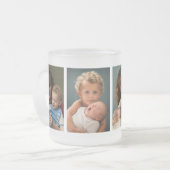 3 foto's aangepaste tekst matglas koffiemok (Voorkant links)